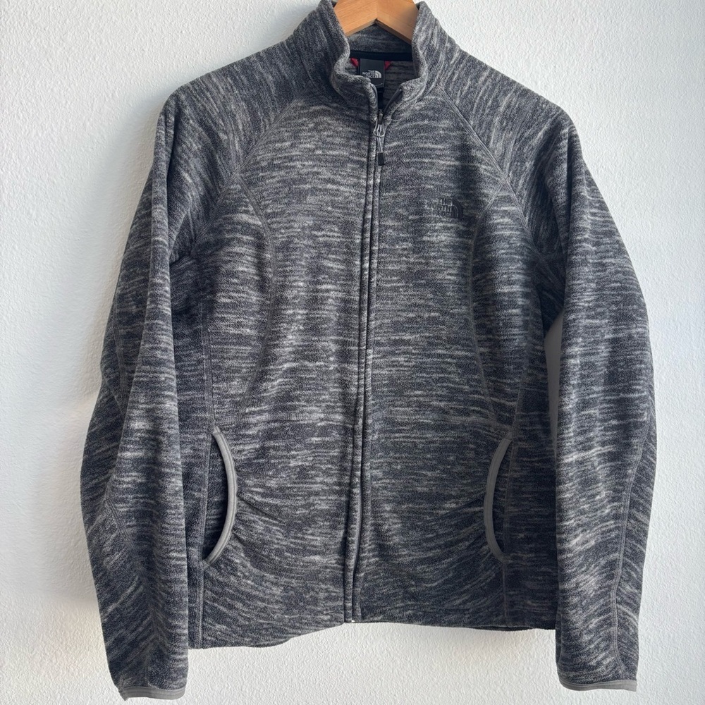 The North Face Polartec Gray Fleece Full Zip Long Sleeve Fall Jacket Size Medium